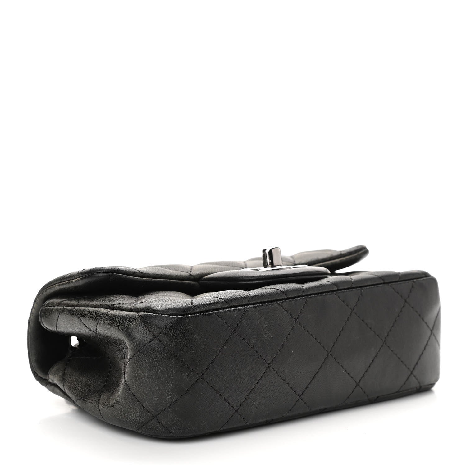 Chanel Lambskin Quilted Extra Mini Rectangular Flap Black 4 of 10
