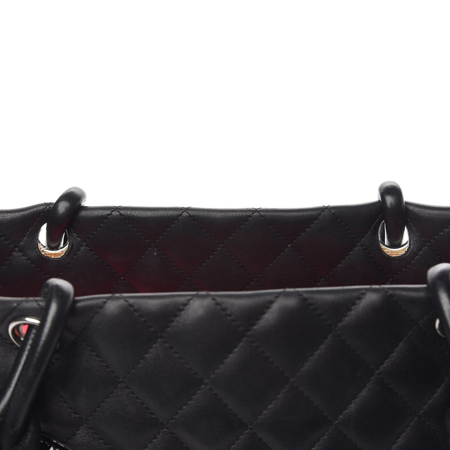 Calfskin Quilted Large Cambon Tote Black