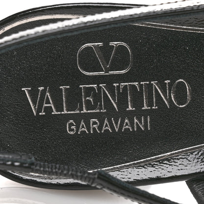 Valentino Garavani Wrinkled Patent Vlogo Turn Lock Slingback 65mm Pumps 40 Black 8 of 10