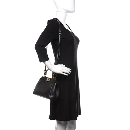 Fendi Nappa Mini Peekaboo Iconic Satchel Black 2 of 12