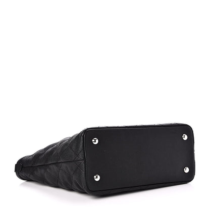 Chanel Grained Calfskin Quilted Small Daily Shopping Tote Black 4 of 9