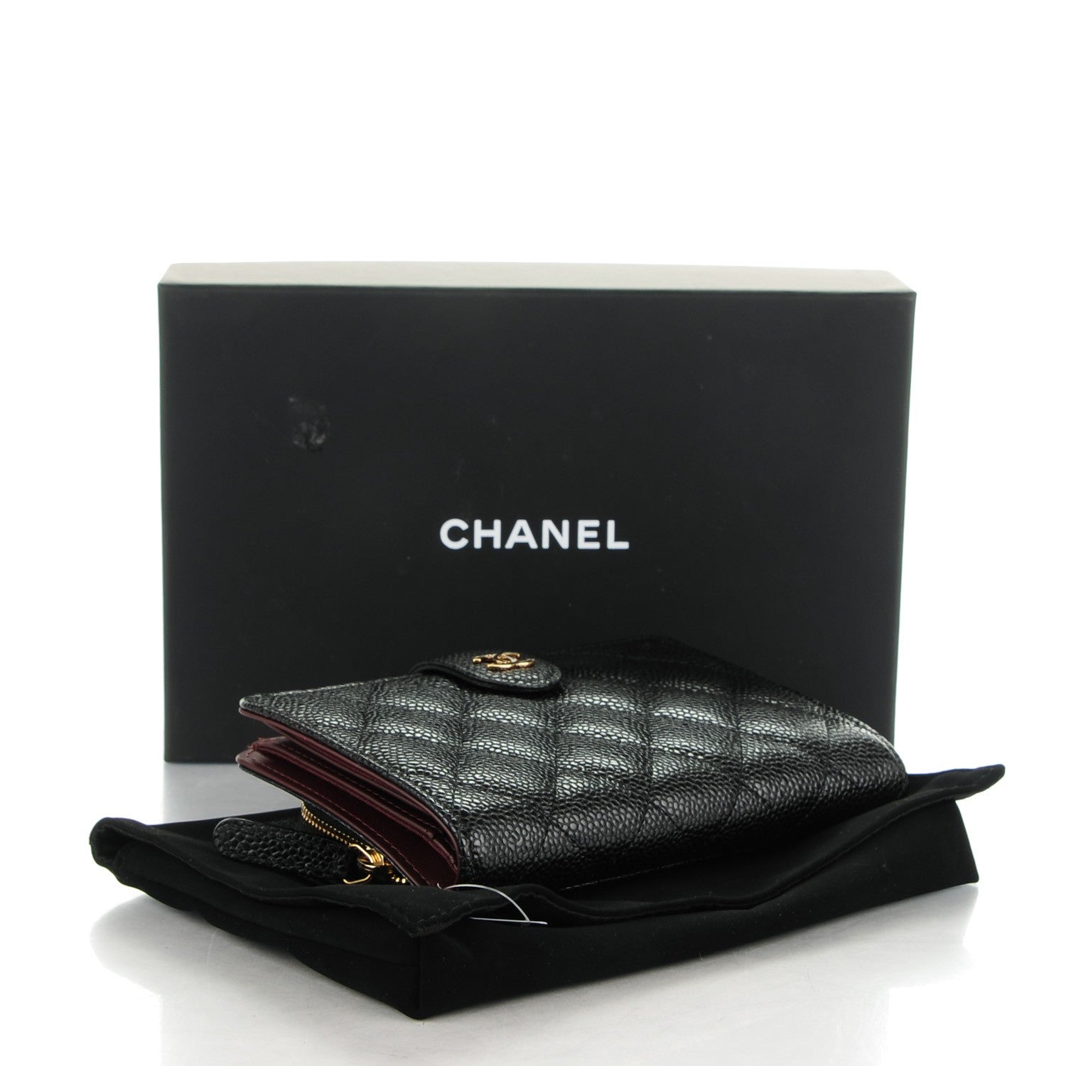 Chanel Caviar Quilted Zipped Pocket Wallet Black 4 of 8