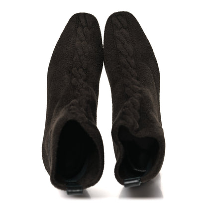 Hermes Knit Calfskin Volver 60 Ankle Boots 38 Brown 2 of 8