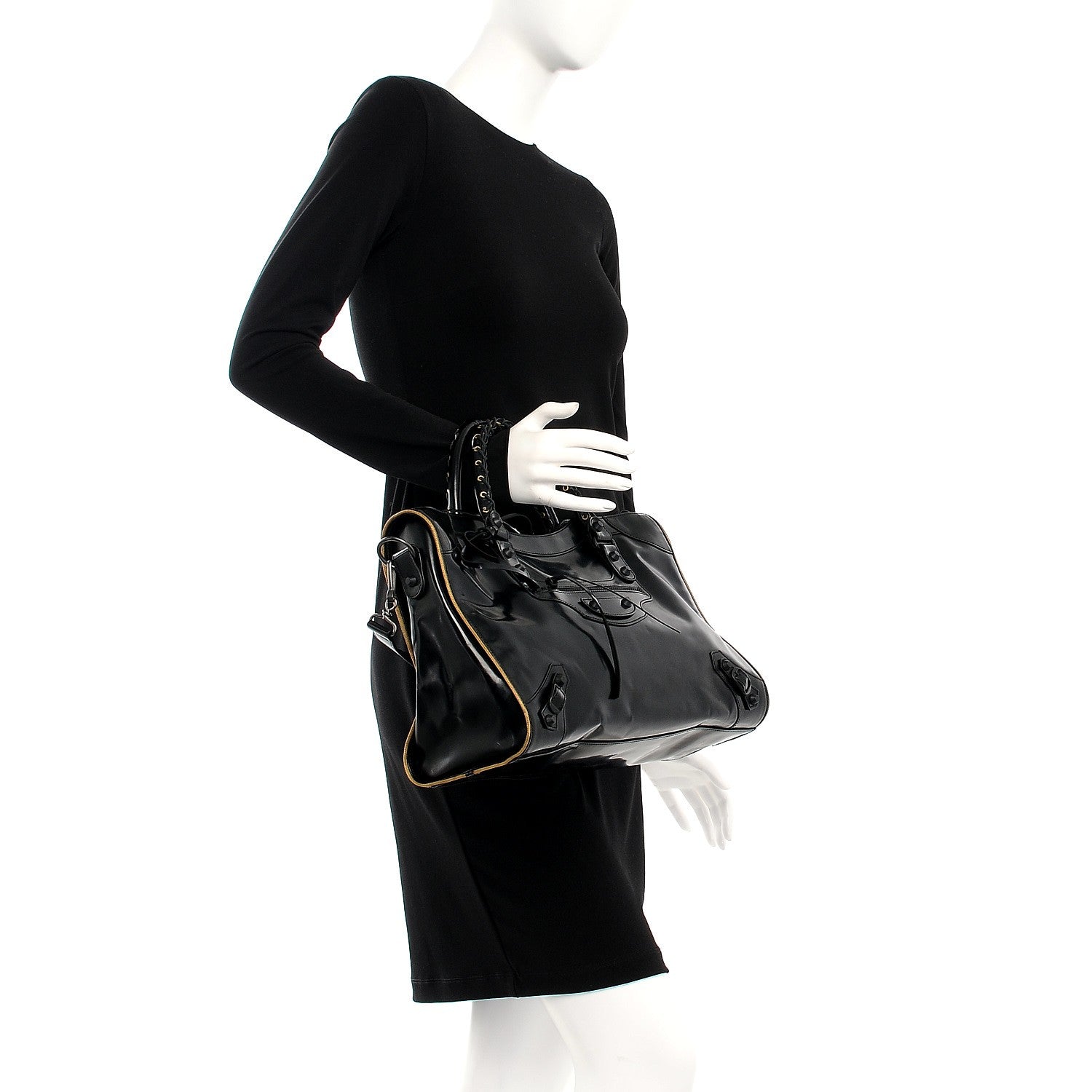 Balenciaga Glazed Calfskin Classic Hardware City Black 3 of 9