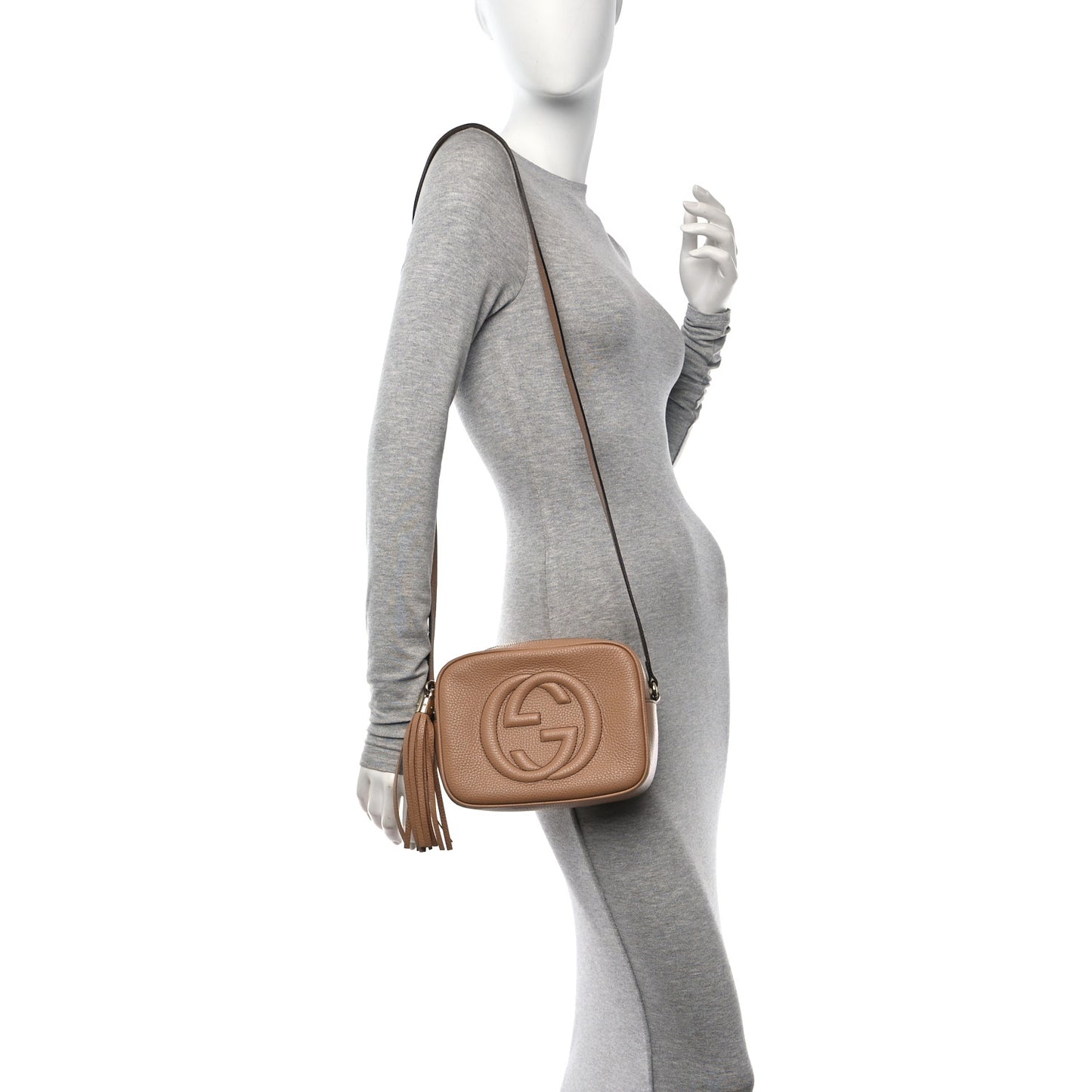 Pebbled Calfskin Small Soho Disco Bag Camelia