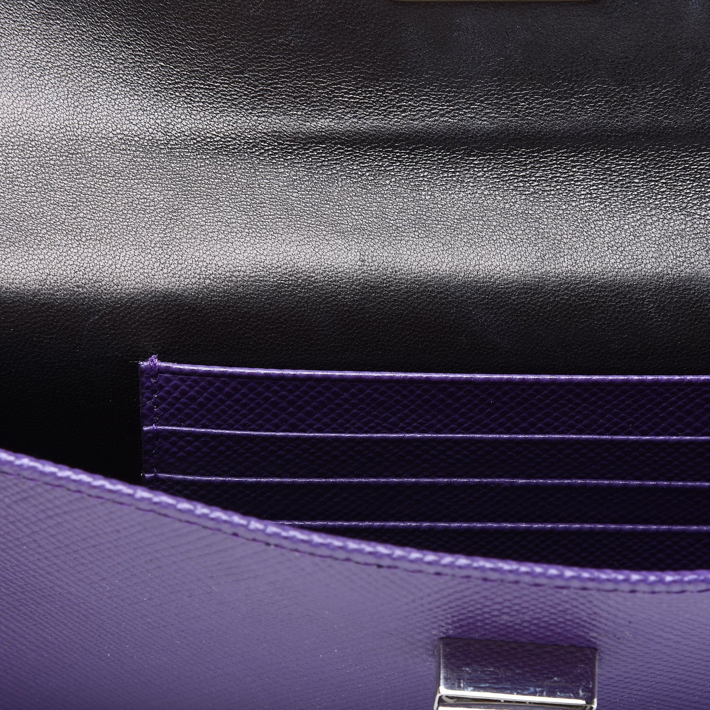 Saffiano Lux Flap Clutch Viola