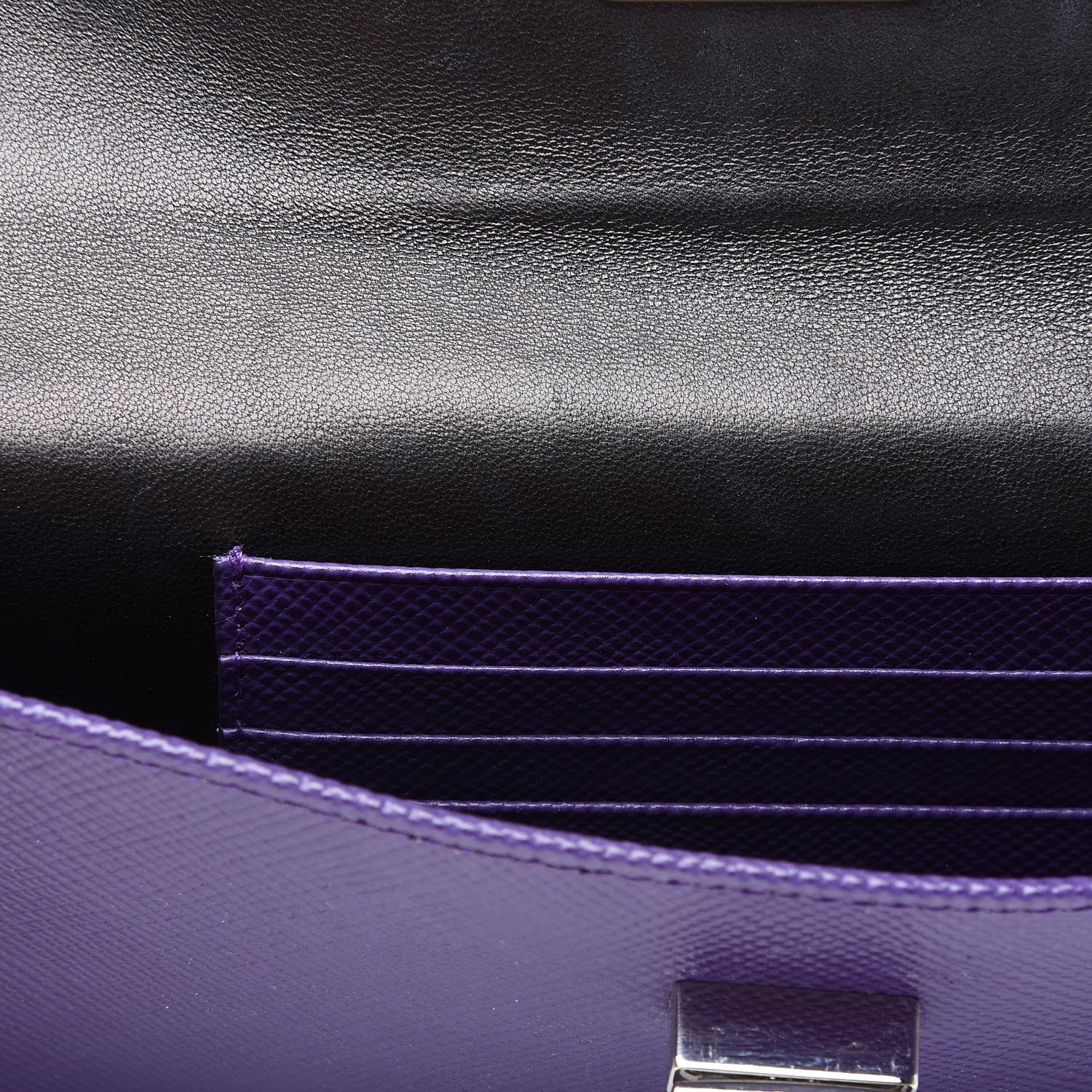 Prada Saffiano Lux Flap Clutch Viola 11 of 14
