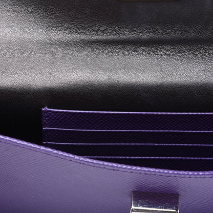 Prada Saffiano Lux Flap Clutch Viola 11 of 14