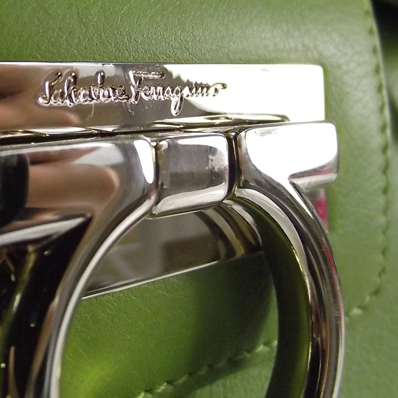 SALVATOREFERRAGAMOLeatherSatchelLimeGreen