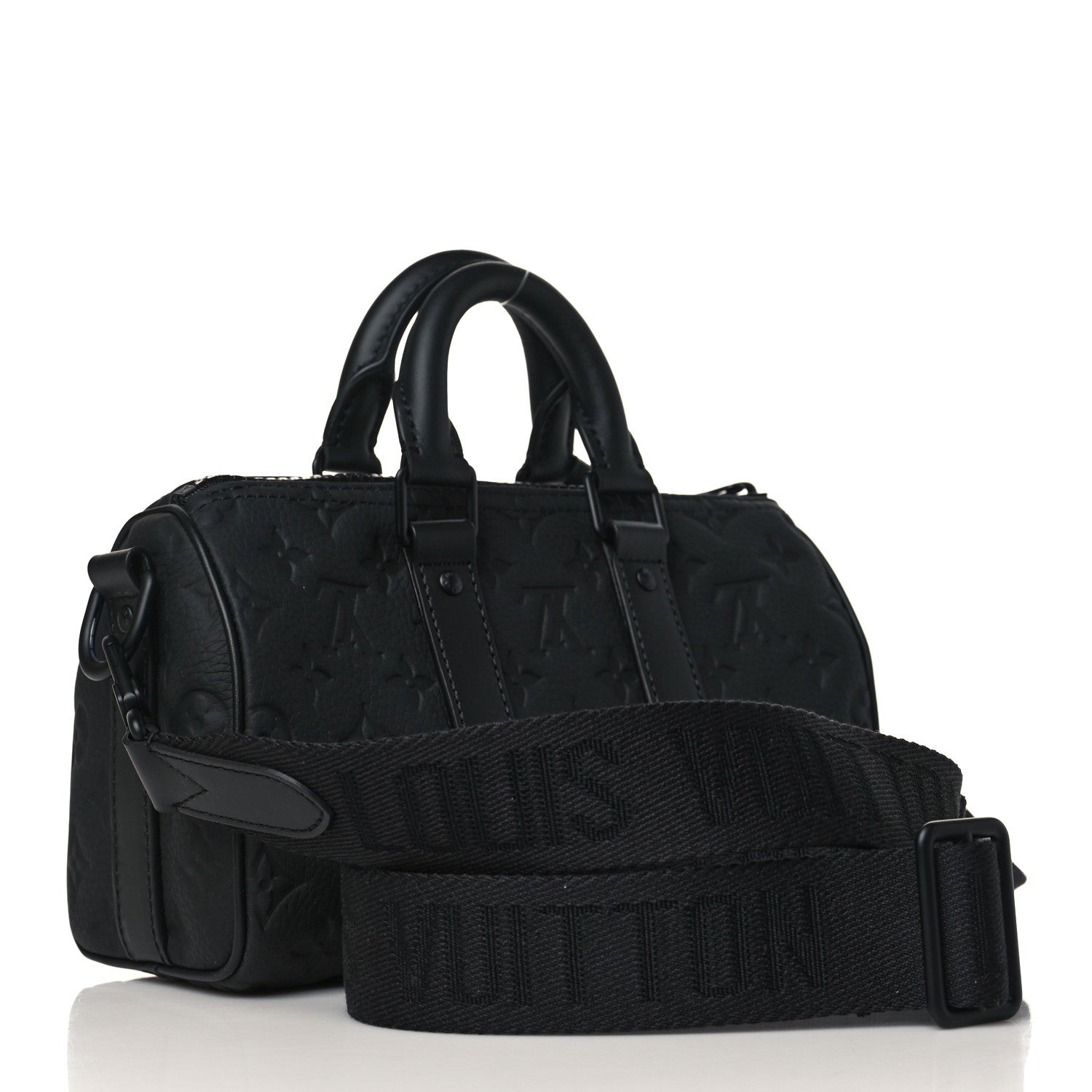 Louis Vuitton Monogram Taurillon Keepall Bandouliere 25 Black 3 of 9