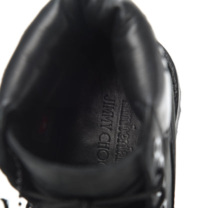 Jimmy Choo X TIMBERLAND Nubuck Glitter Womens Ankle Boots 7 Black Gunmetal 7 of 7