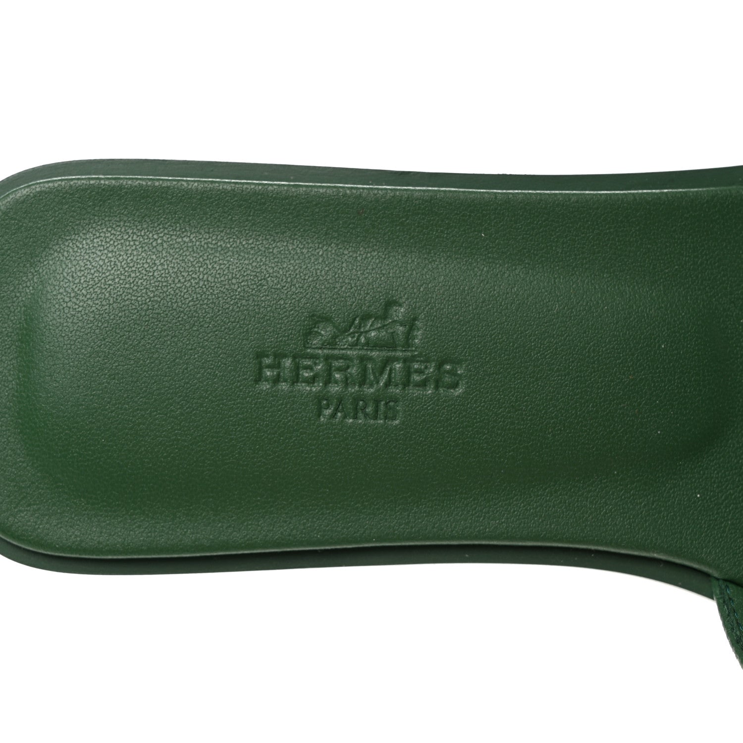 Hermes Epsom Oran Sandals Vert Lierre 37 6 of 9