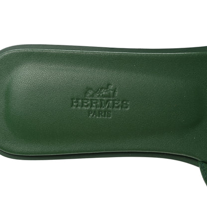 Hermes Epsom Oran Sandals Vert Lierre 37 6 of 9