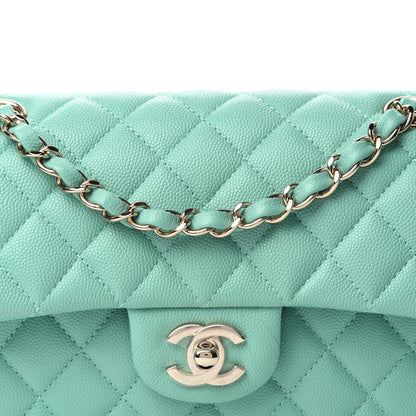 Chanel Caviar Quilted Small Double Flap Light Green 10 of 11
