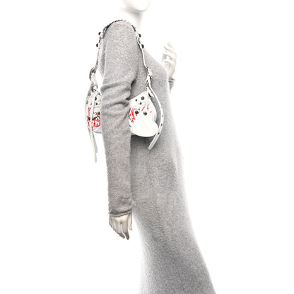 Balenciaga Agneau Arena Lunar New Year Graffiti Logo Le Cagole Shoulder Bag XS Optic White 2 of 12