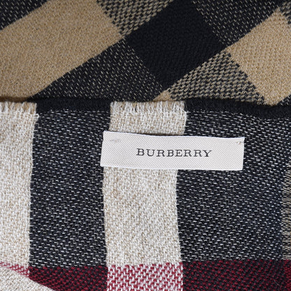 Burberry Wool Giant Check Scarf Black 5 of 5