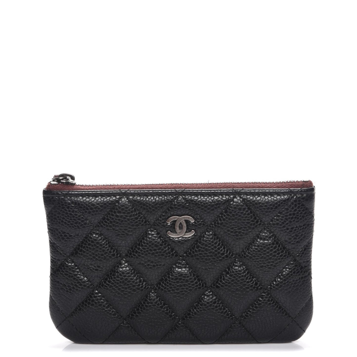 Caviar Quilted Small Cosmetic Case Black