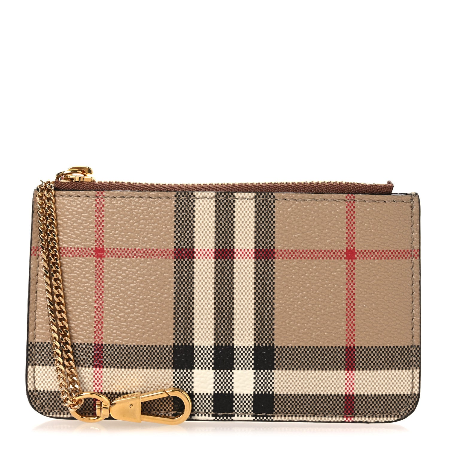 Burberry Vintage Check Kelbrook Key Pouch Card Case Archive Beige