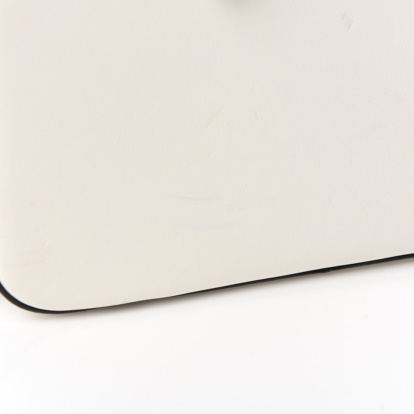 Calfskin Top Handle Bag White Black