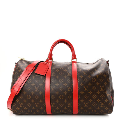 Louis Vuitton Calfskin Monogram Keepall Bandouliere 50 Coquelicot 1 of 9