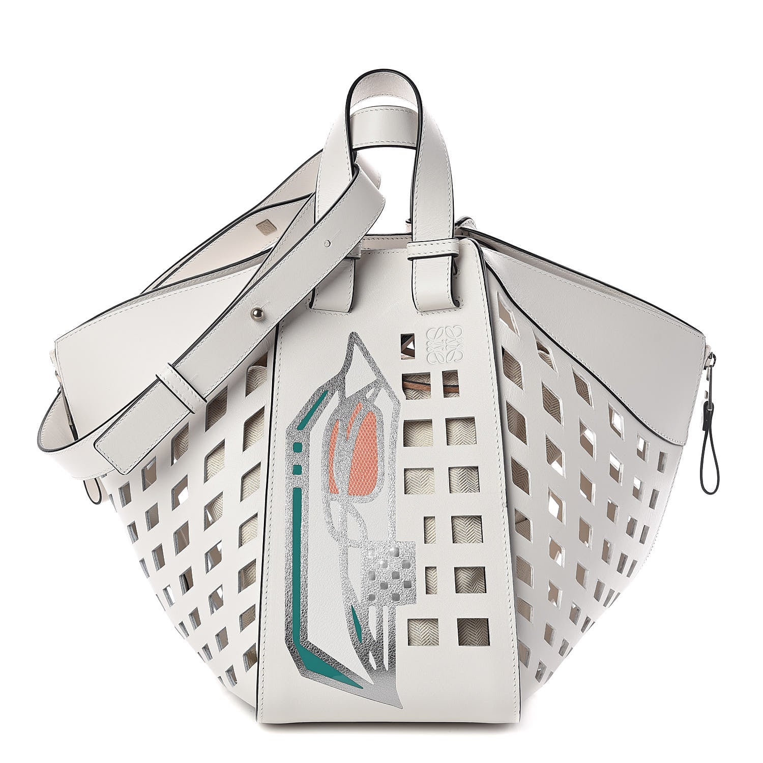 Loewe Calfskin Medium Tulip Hammock Shoulder Bag White 1 of 9