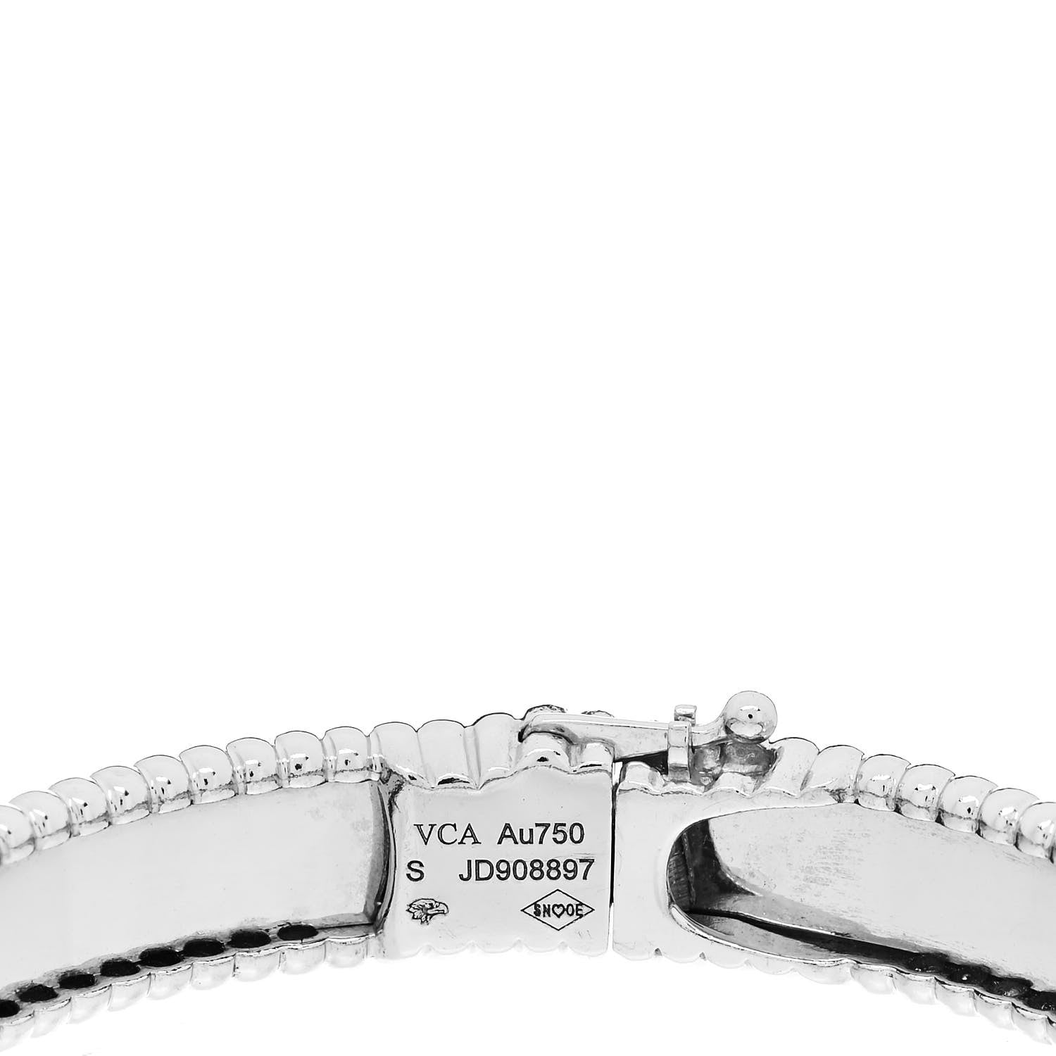 Van Cleef & Arpels 18K White Gold Perlee Signature Bangle Bracelet S 3 of 5