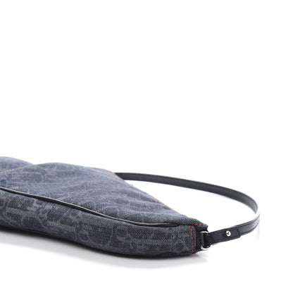 Christian Dior Denim Monogram Mini Saddle Pochette Navy 9 of 10