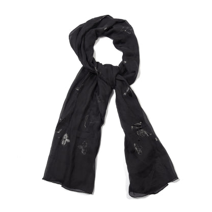 Louis Vuitton Silk Crepe Monogram Scarf Black 1 of 5