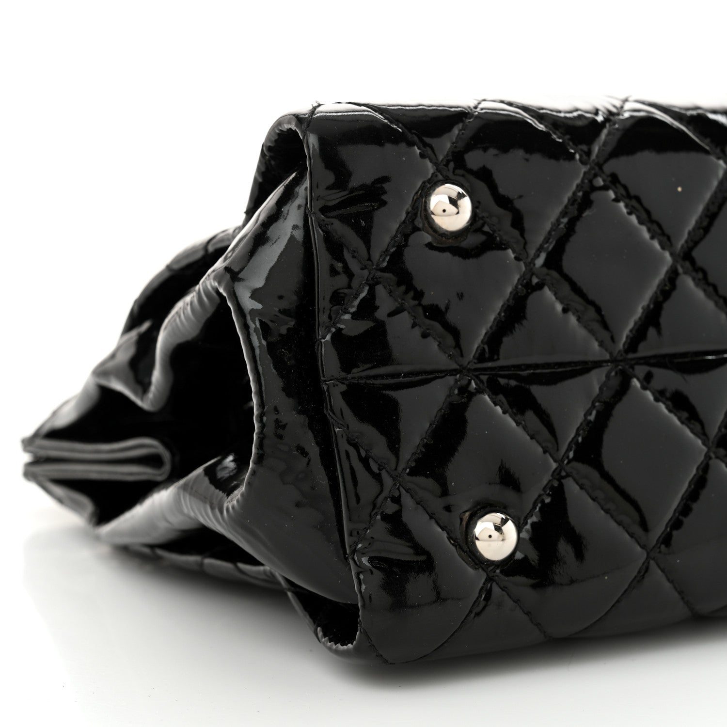 Chanel Patent Quilted Timeless CC Shopping Tote Black 9 of 12