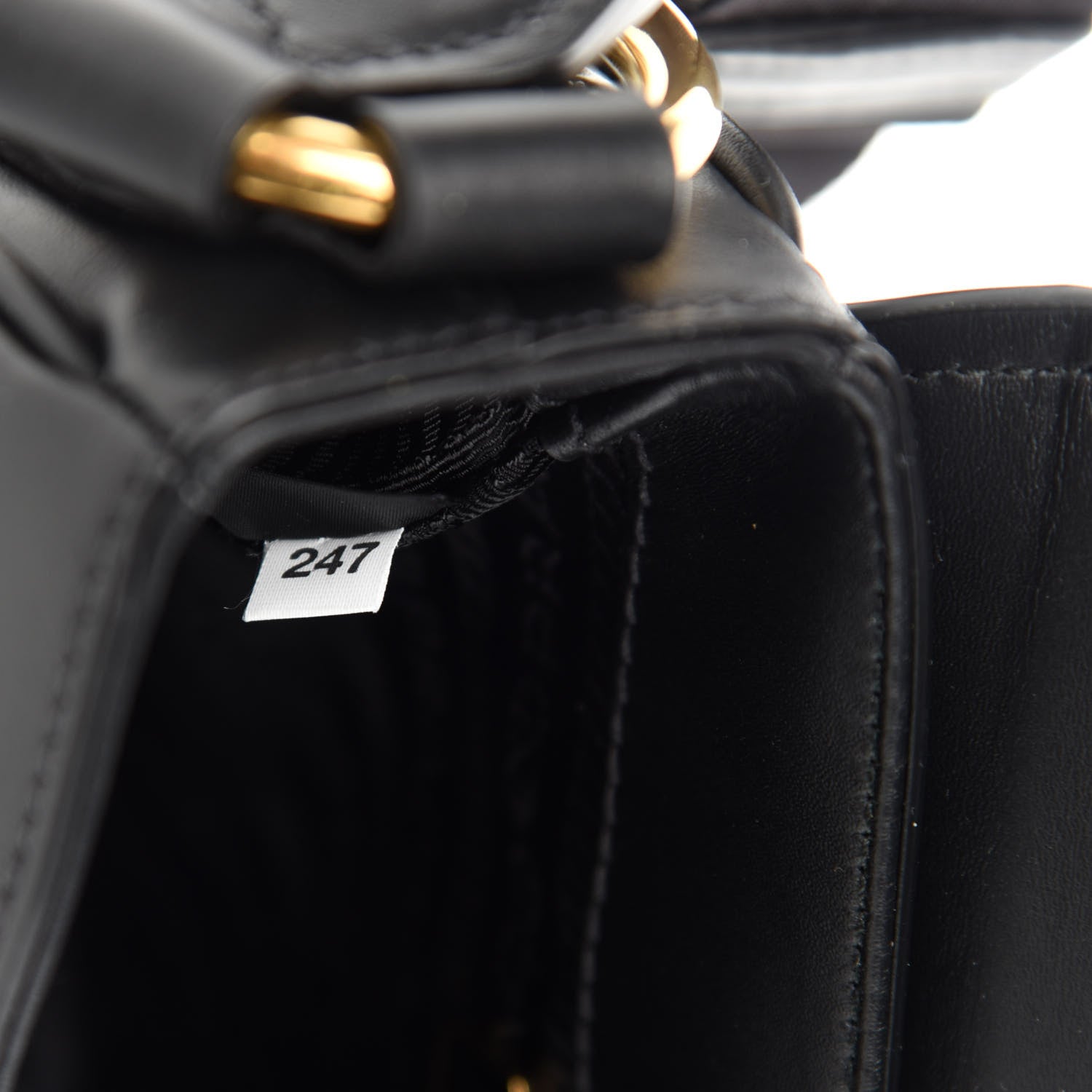 Prada Vitello Flap Shoulder Bag Black 10 of 11