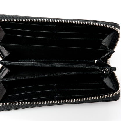 Gucci Dollar Calfskin Monochrome GG Marmont Zip Around Wallet Black 5 of 9