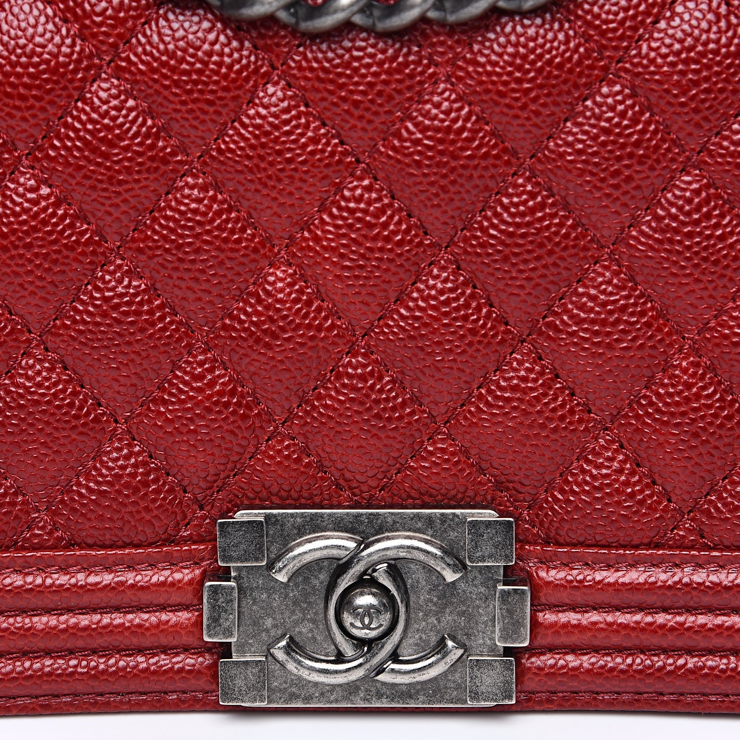 Chanel Caviar Quilted Medium Boy Flap Dark Red 14 of 15