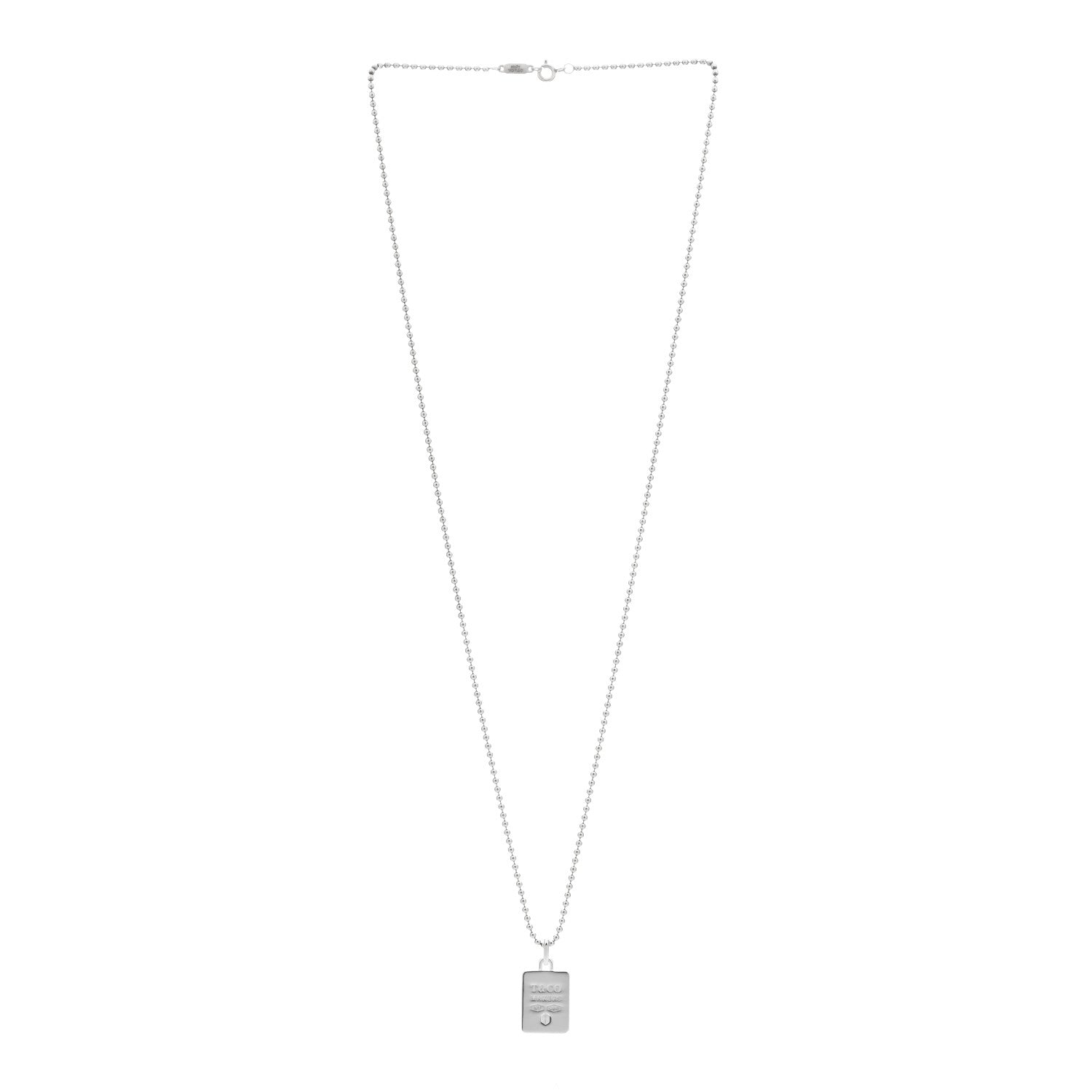 Tiffany Sterling Silver 1837 Makers Square Pendant Necklace 2 of 3