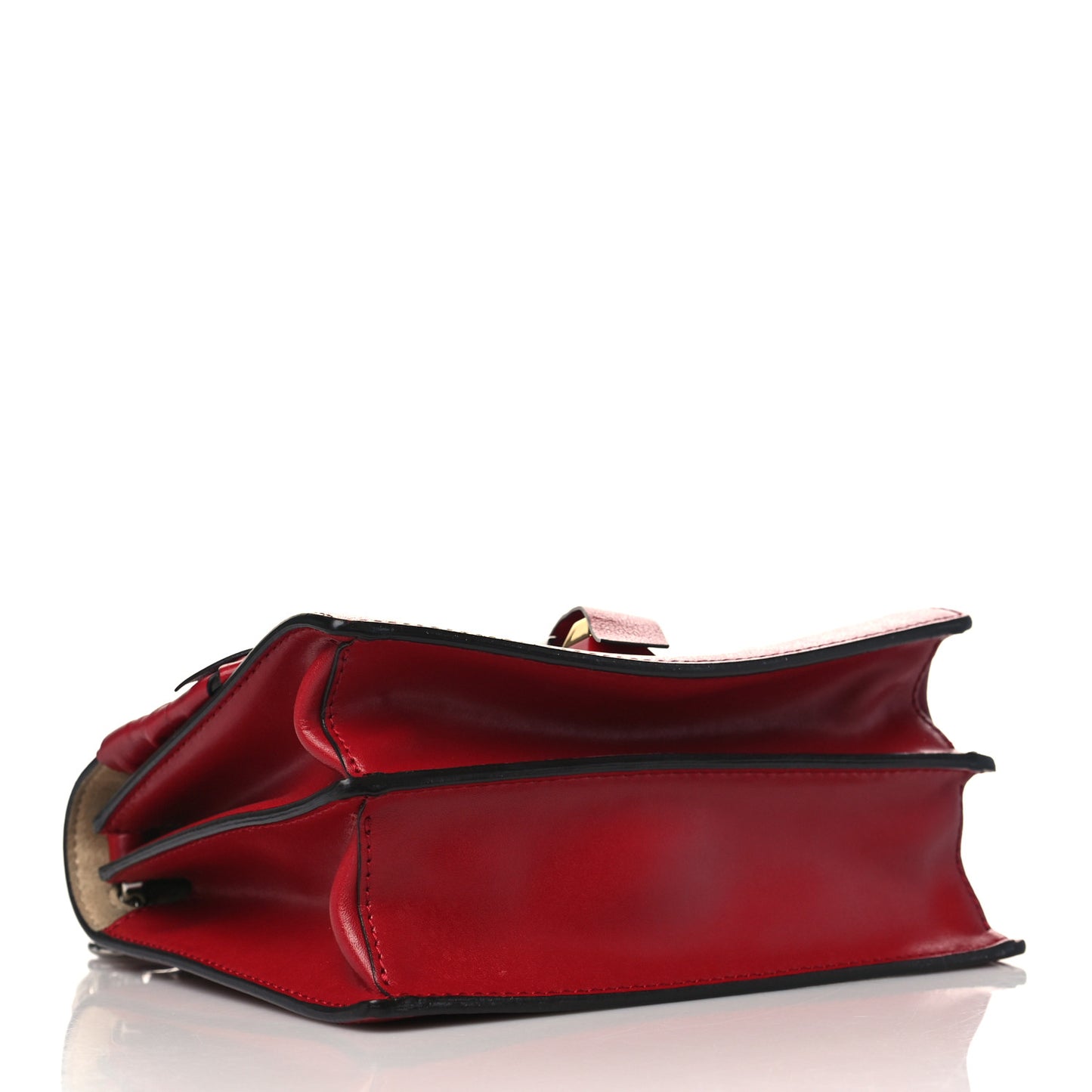 Vitello Liberty Shiny Nappa Lace Up Bow Small Kan I Shoulder Bag Fragola