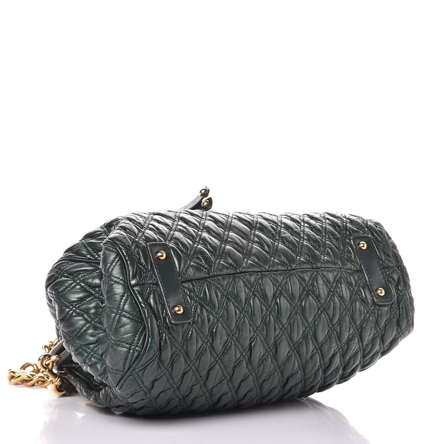 Calfskin Quilted Stam Emerald Green