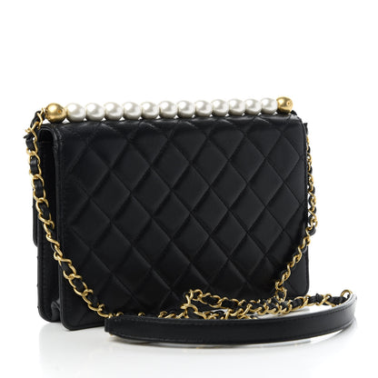 Chanel Lambskin Quilted Small Chic Pearls Flap Black 3 of 11