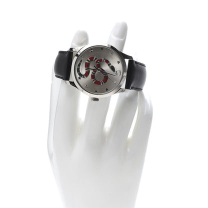 Gucci Stainless Steel Calfskin 38mm G-Timeless Snake Quartz Watch 3 of 9