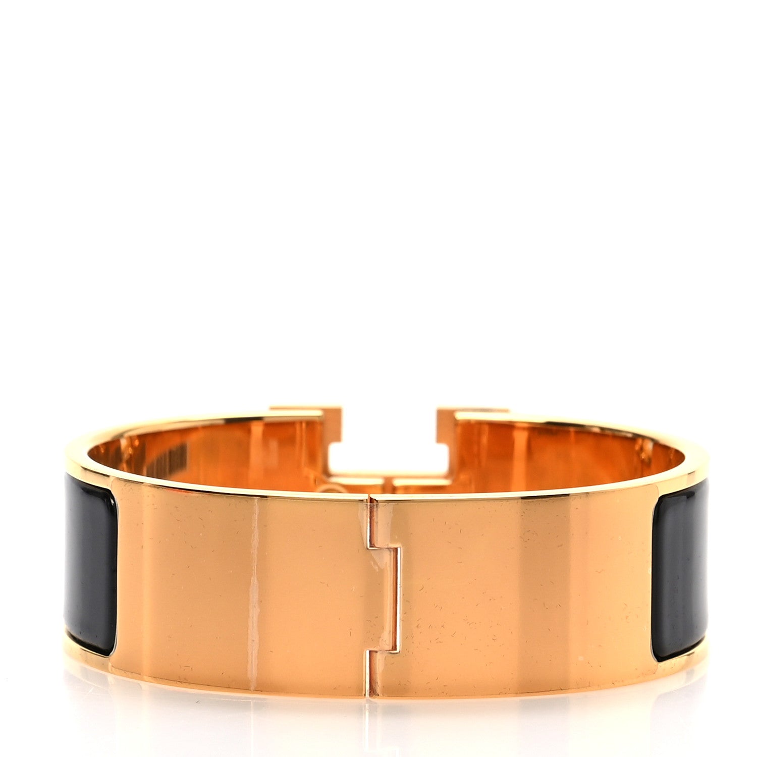 Hermes Enamel Wide Clic Clac H Bracelet GM Black 3 of 4