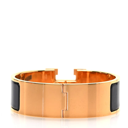Hermes Enamel Wide Clic Clac H Bracelet GM Black 3 of 4