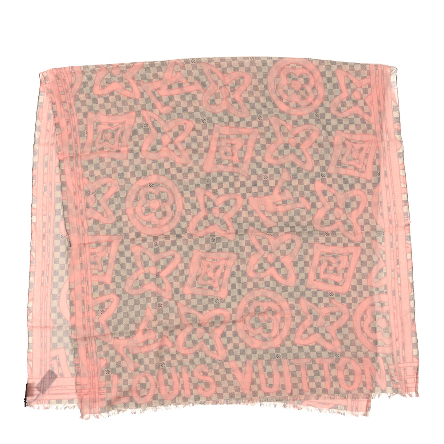 Silk Damier Azur Tahitienne Square Scarf