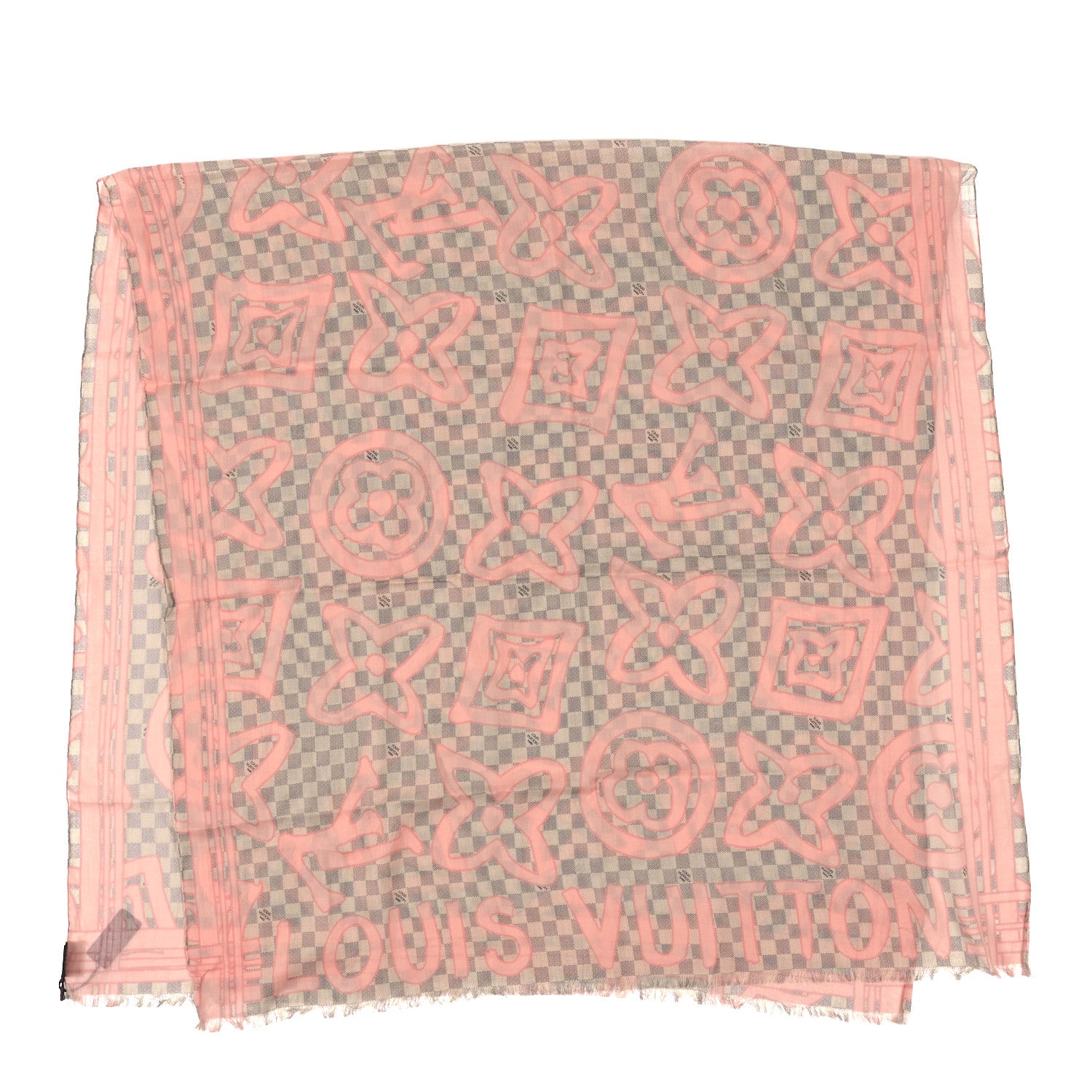 Louis Vuitton Silk Damier Azur Tahitienne Square Scarf 2 of 3
