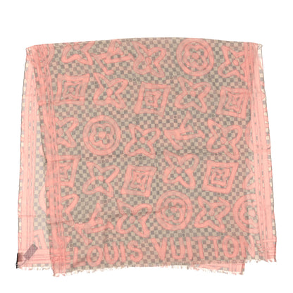 Louis Vuitton Silk Damier Azur Tahitienne Square Scarf 2 of 3
