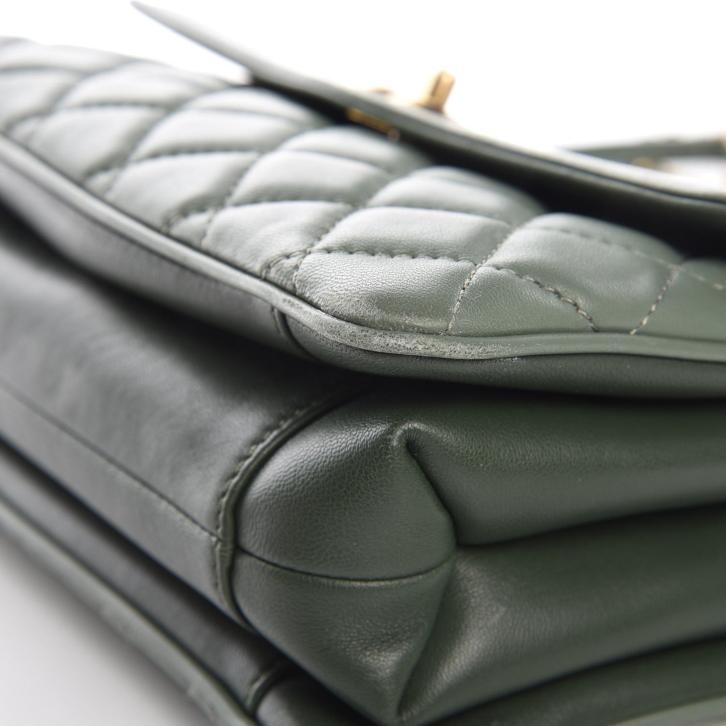 Lambskin Quilted Coco Vintage Flap Green