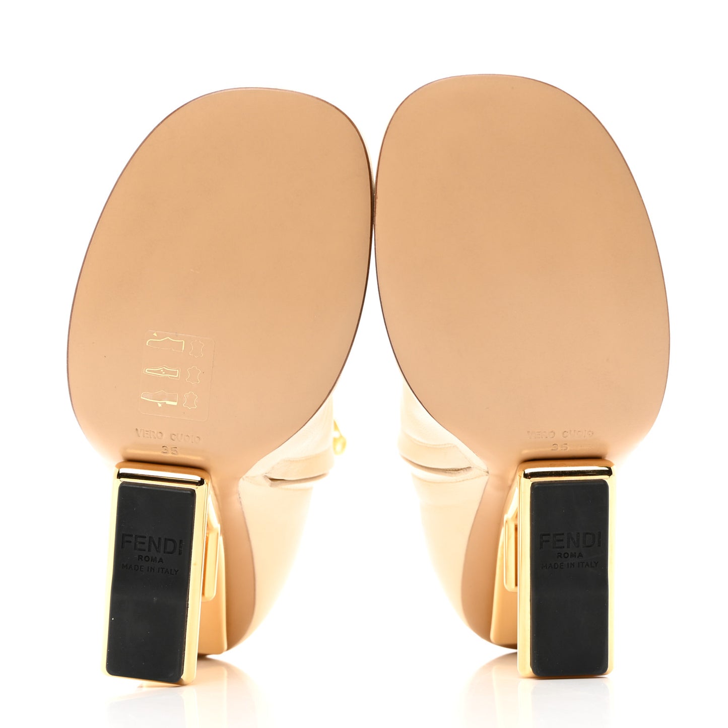 Nappa Fendi First 95mm Booties 35 White
