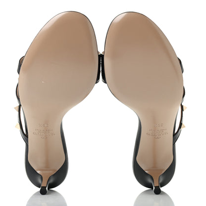 Valentino Garavani Calfskin Rockstud 60mm Slide Sandals 36.5 Black 5 of 8