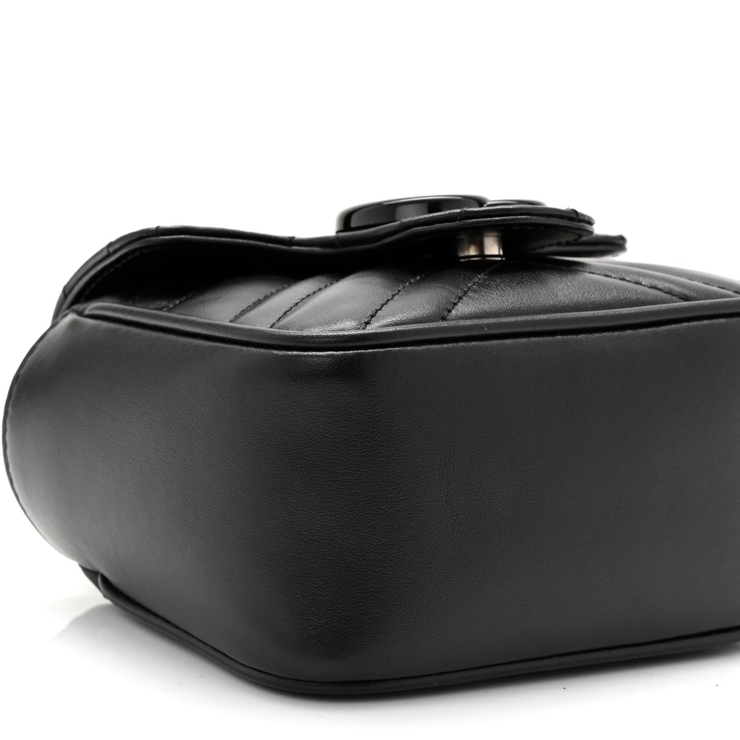 Calfskin Matelasse Monochrome GG Marmont Chain Mini Belt Bag Black