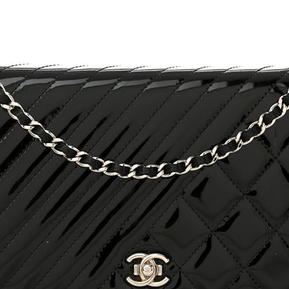 Chanel Patent Quilted Coco Boy Wallet On Chain WOC Black 9 of 17