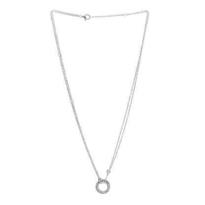 Cartier 18K White Gold 2 Diamond LOVE Necklace 3 of 7
