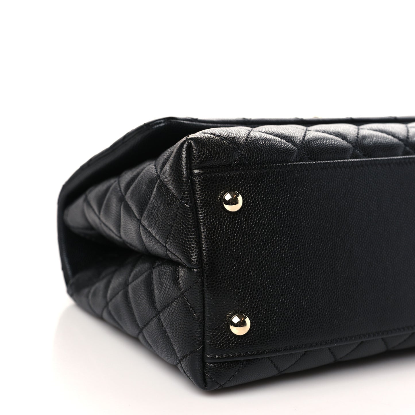 Caviar Quilted Small Coco Handle Flap Black