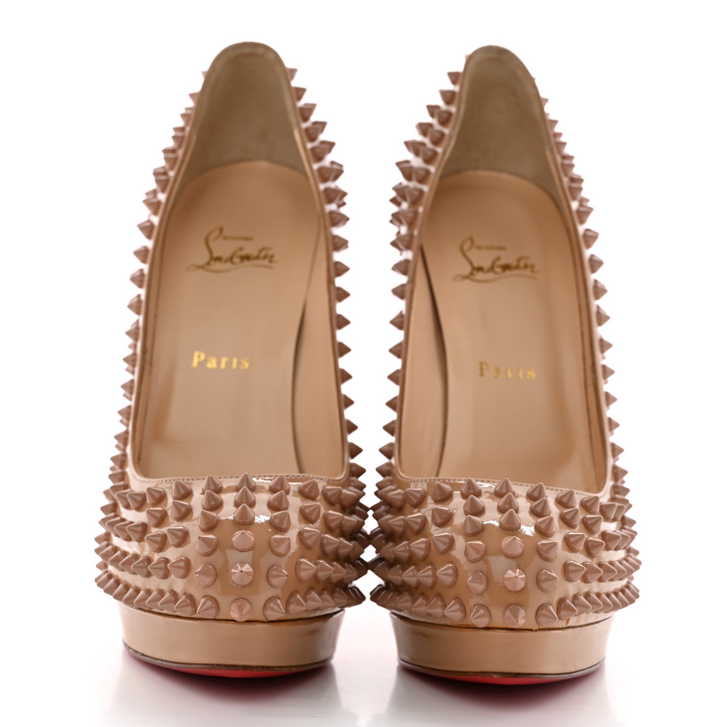 Christian Louboutin Patent Alti Spikes 140 Pumps 40 Nude 2 of 16